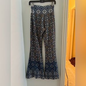 Funky Blue Flare Patterned Pants